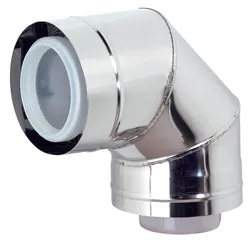 Concentrische rookgasbocht, Ubbink Rolux, inox/kunststof, 80/125mm